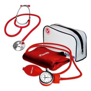 Kit Simple Baumanómetro Aneroide Popular Rojo Checkatek