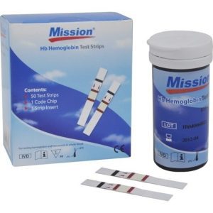 Tiras Reactivas Para Medidor De Hemoglobina Mission Hb -acon Color Blanco