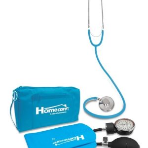 Kit Baumanómetro Estetoscopio Máquina Japonesa 2000 Homecare Color Azul Claro