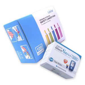 Caja Con 100 Tiras Reactivas Para Gluco Navii + 100 LANCETAS LINKFAR
