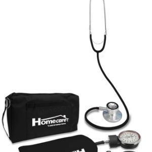 Kit Baumanometro Aneroide Con Estetoscopio De Doble Campana Homecare Negro