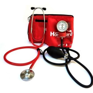 Kit Baumanómetro Con Estetoscopio Simplex Homecare Color Rojo