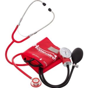 Kit Baumanometro Con Estetoscopio Duplex 2600 - Homecare Color Rojo