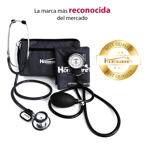 Kit Baumanometro Aneroide Con Estetoscopio De Doble Campana Homecare Negro - Imagen 2