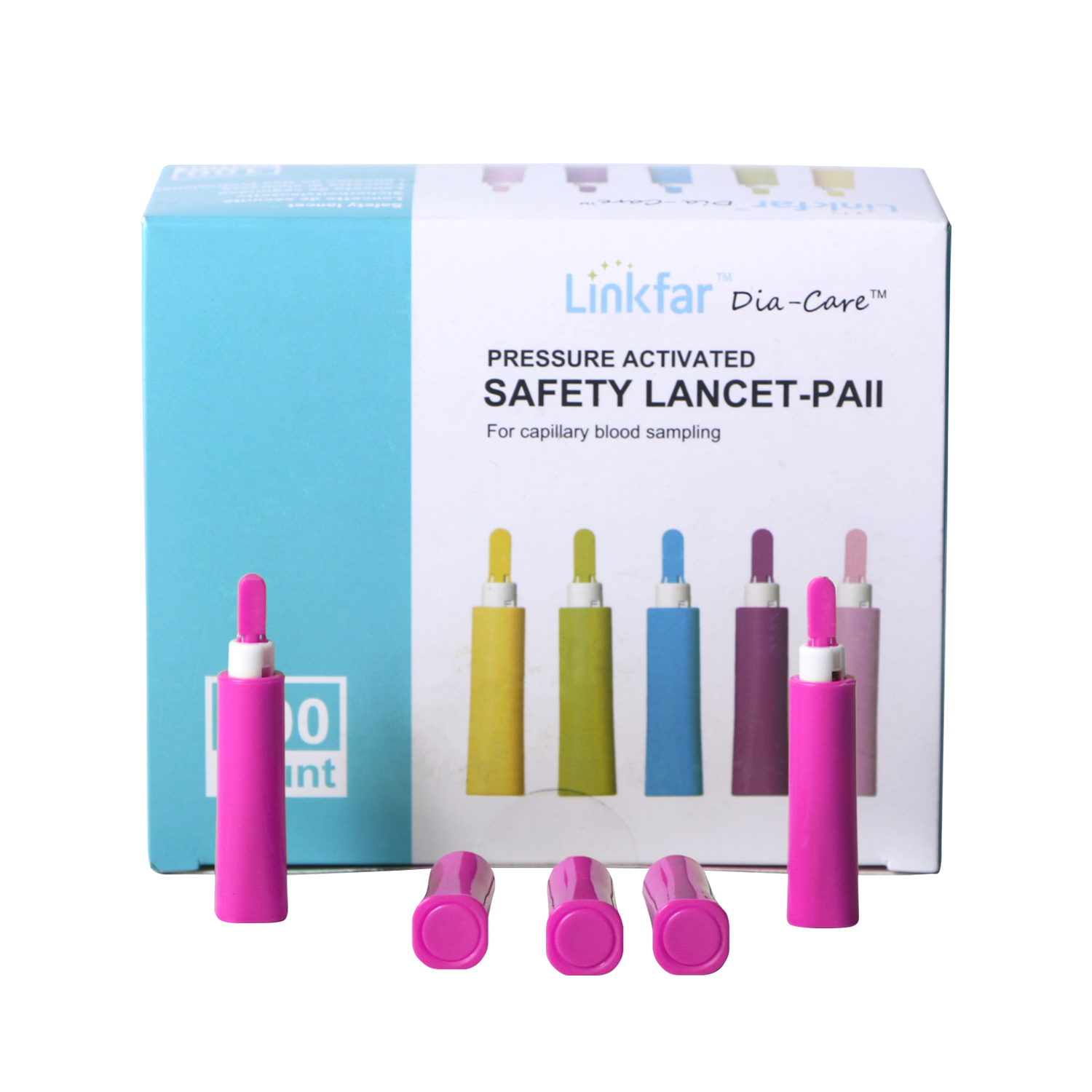 Caja Con 100 Tiras Reactivas Para Gluco Navii + 100 LANCETAS LINKFAR - Imagen 3