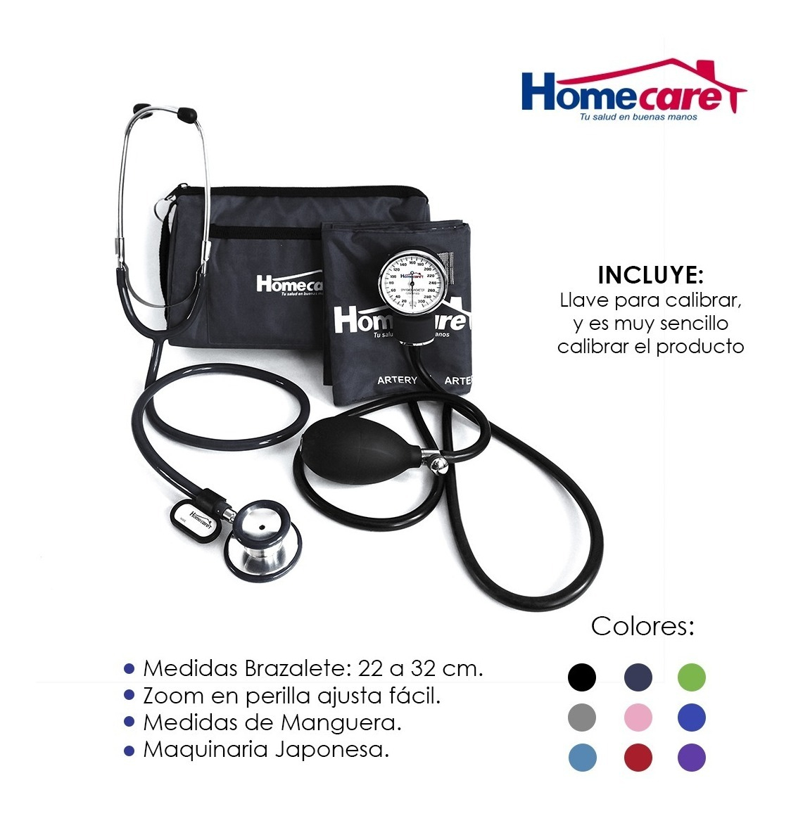 Kit Baumanómetro Aneroide Estetoscopio Duplex 2600 Homecare Color 2600_gri - Imagen 4