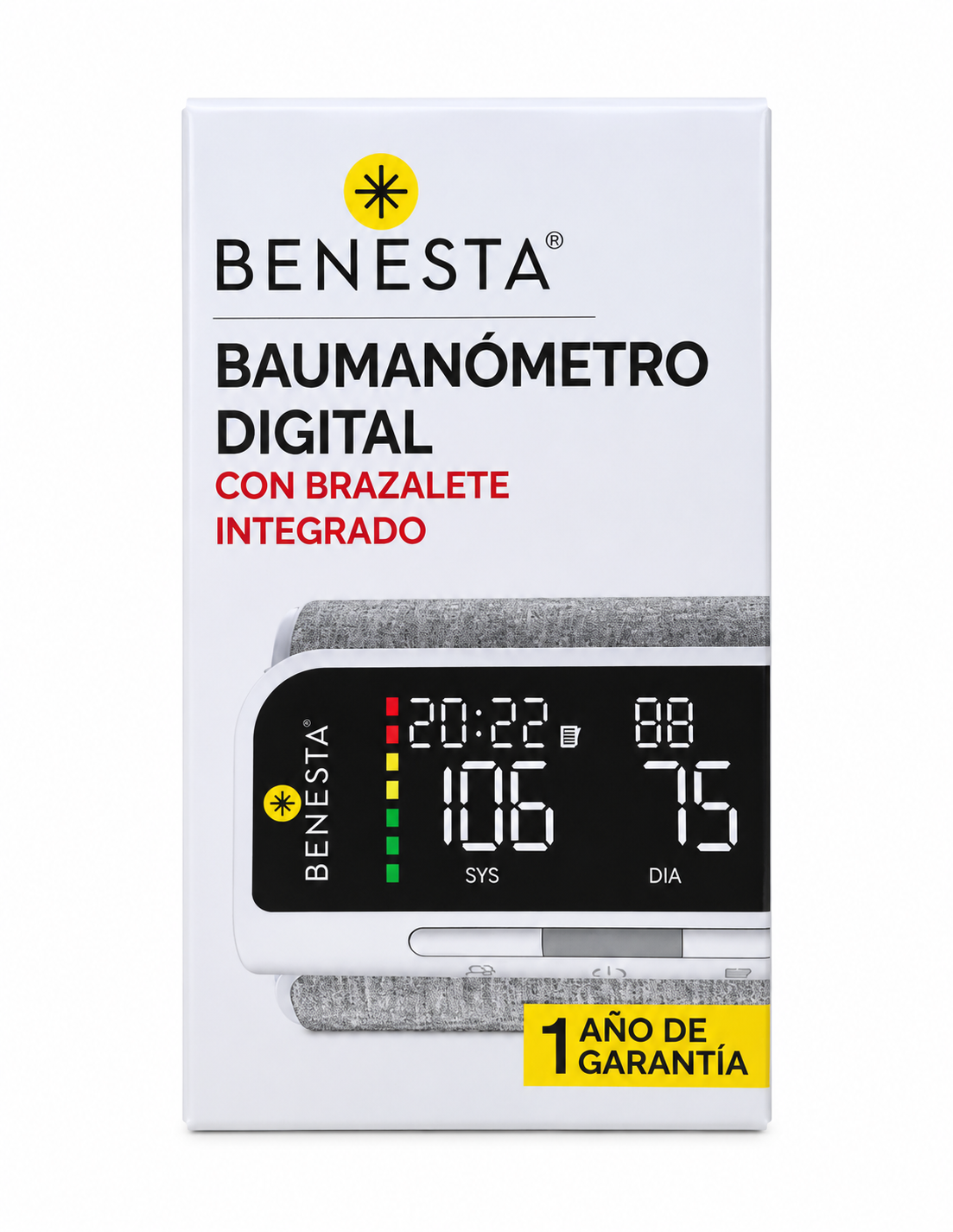 BAUMANÓMETRO DIGITAL CON BRAZALETE INTEGRADO DE BRAZO - BENESTA ARM-30T - Imagen 4