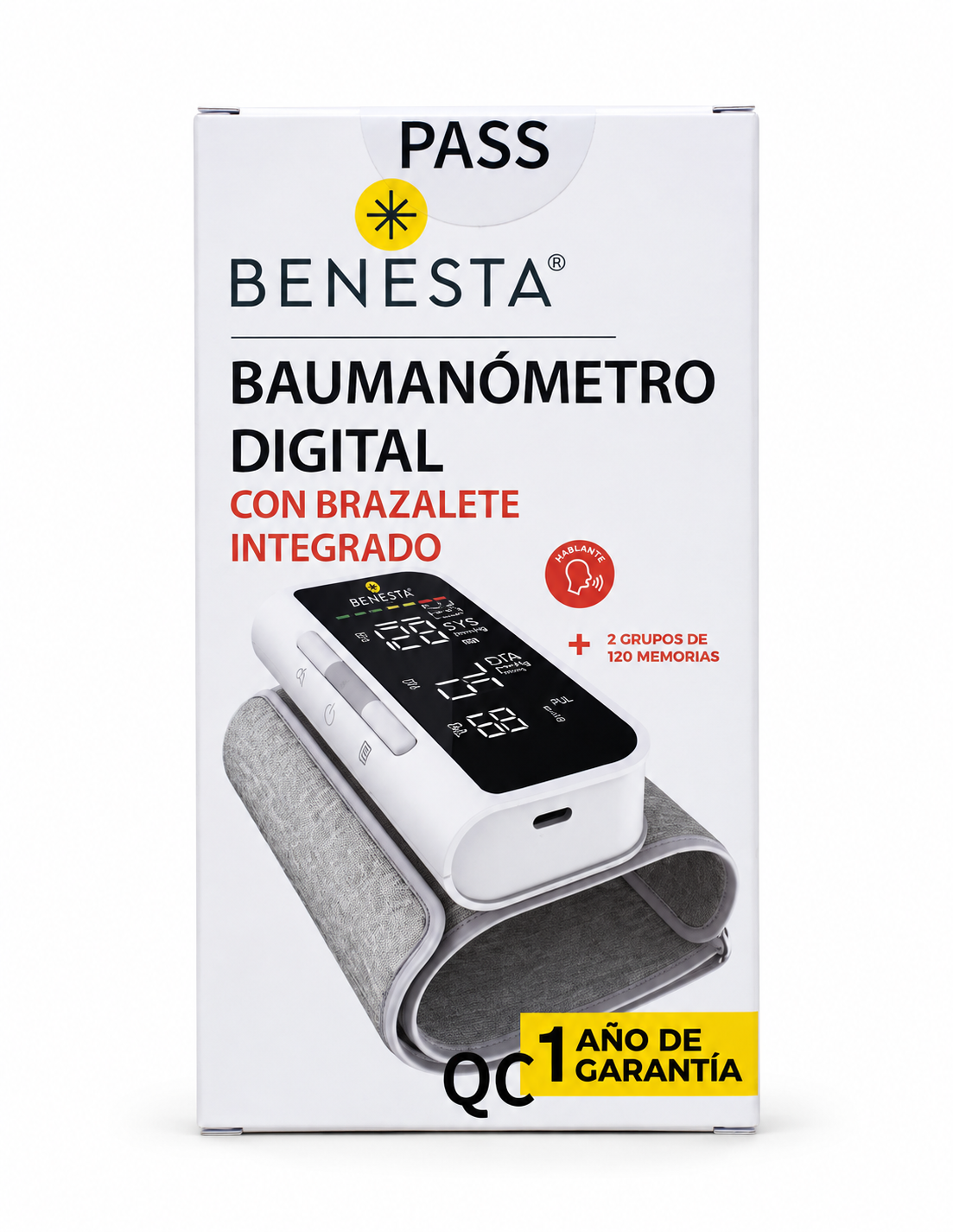 BAUMANÓMETRO DIGITAL CON BRAZALETE INTEGRADO DE BRAZO - BENESTA ARM-30T - Imagen 3